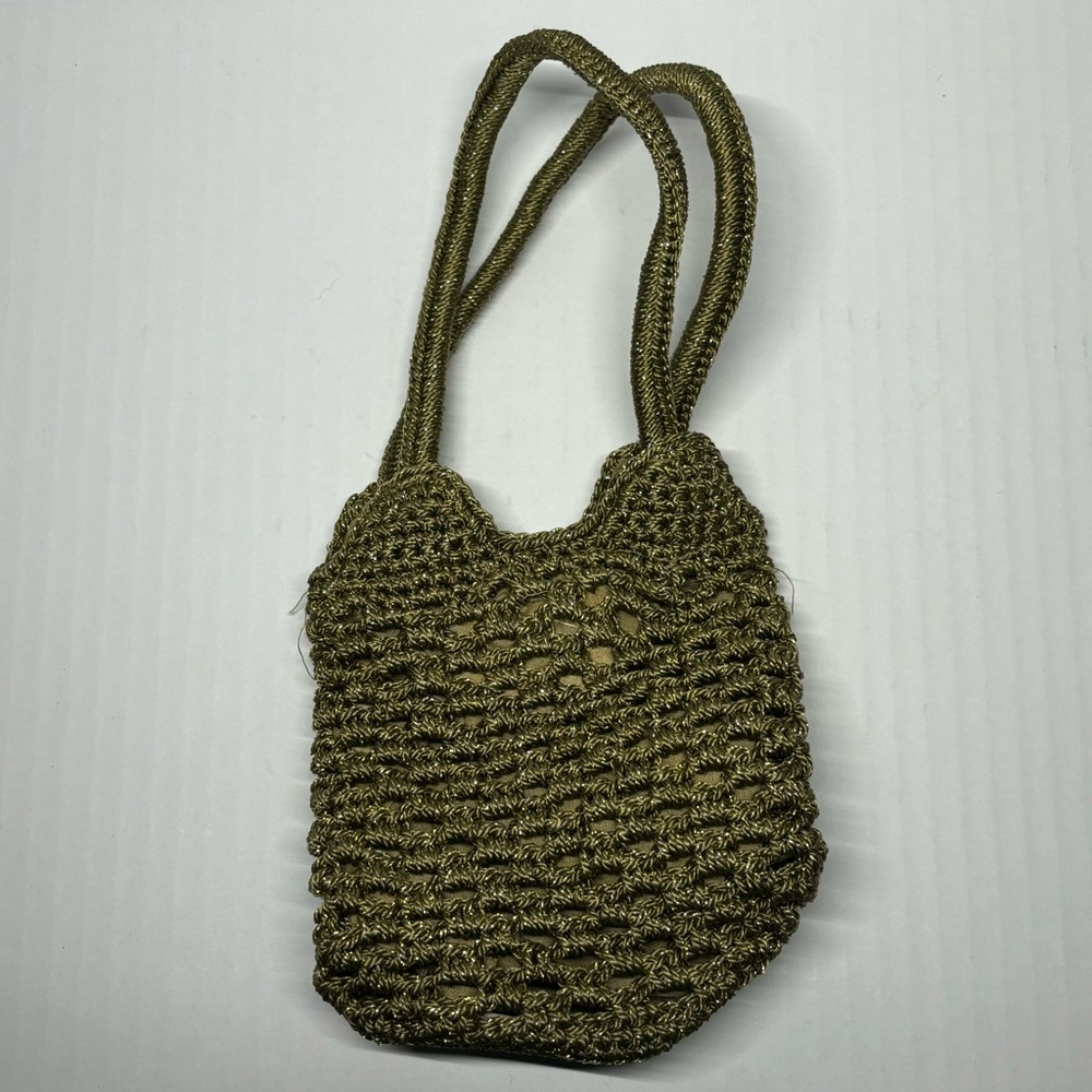 Olive Green Crochet Shoulder Bag - Women